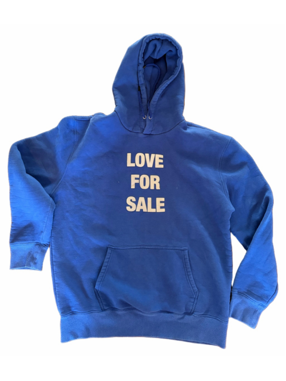 Men's Chrystie New York Hoodie Blue White Love For Sale Graphic Size L